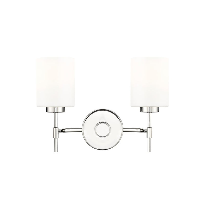 Millennium Lighting Keylee 2Lt 16" Vanity, Nickel/Glossy Opal White