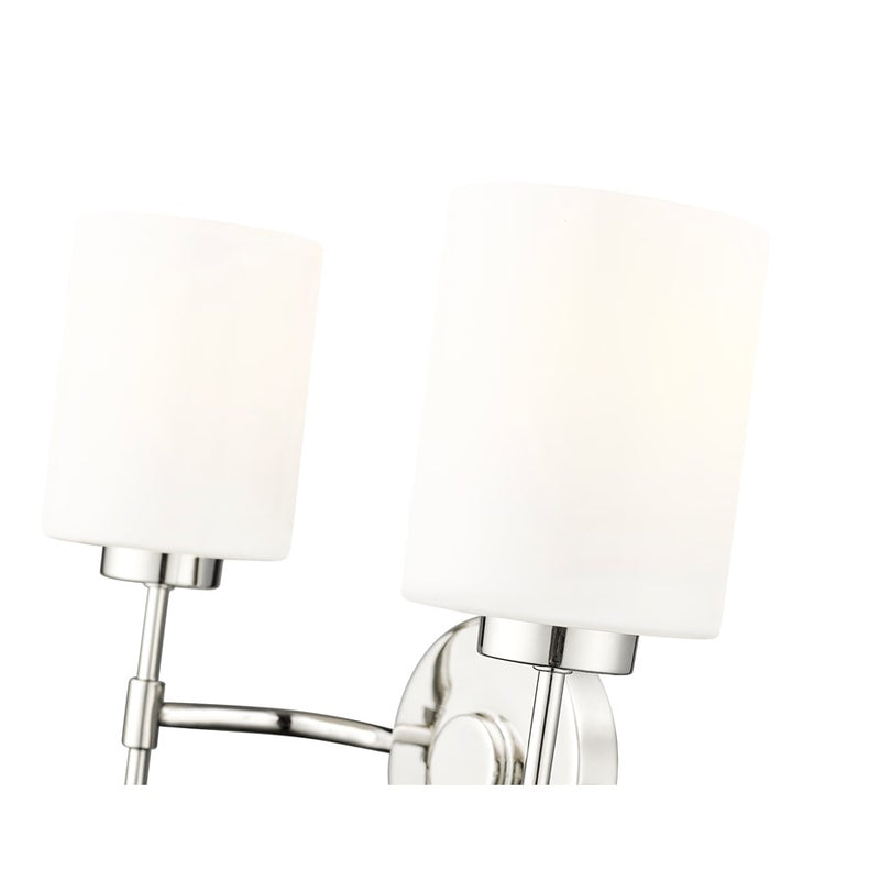Millennium Lighting Keylee 2Lt 16" Vanity, Nickel/Glossy Opal White
