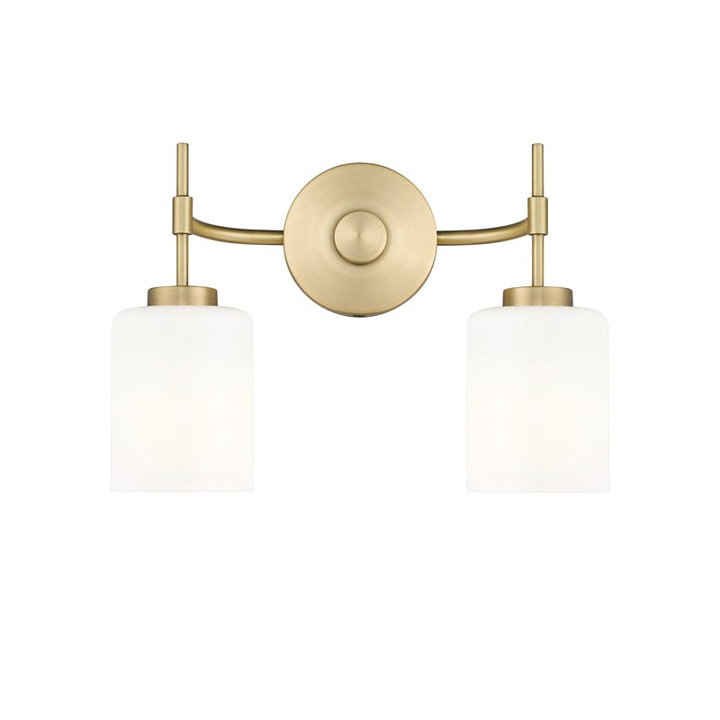 Millennium Lighting Keylee 2Lt 16" Vanity, Brass/Glossy Opal White
