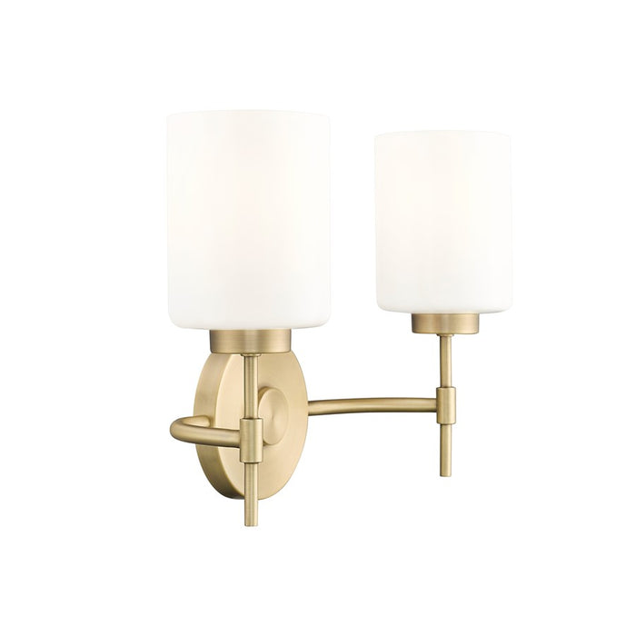 Millennium Lighting Keylee 2Lt 16" Vanity, Brass/Glossy Opal White