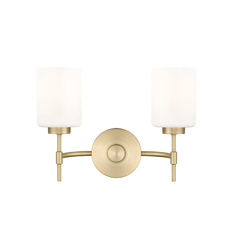 Millennium Lighting Keylee 2Lt 16" Vanity, Brass/Glossy Opal White