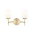 Millennium Lighting Keylee 2Lt 16" Vanity, Brass/Glossy Opal White