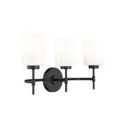 Millennium Lighting Keylee 3Lt 22" Vanity, Black/Glossy Opal White - 19603-MB