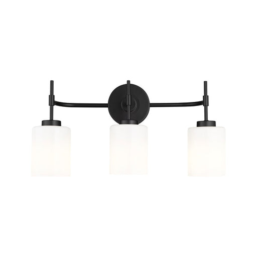 Millennium Lighting Keylee 3Lt 22" Vanity, Black/Glossy Opal White