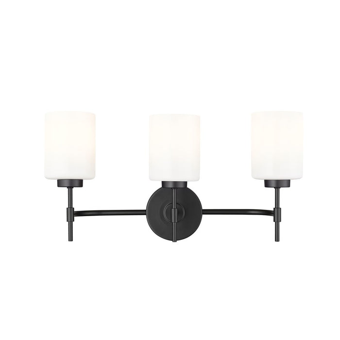 Millennium Lighting Keylee 3Lt 22" Vanity, Black/Glossy Opal White