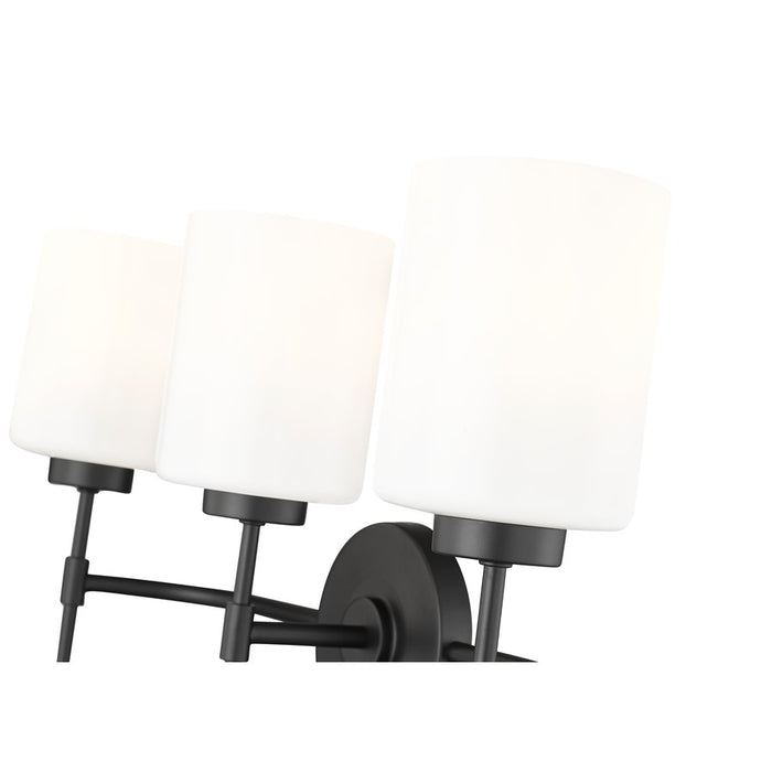 Millennium Lighting Keylee 3Lt 22" Vanity, Black/Glossy Opal White