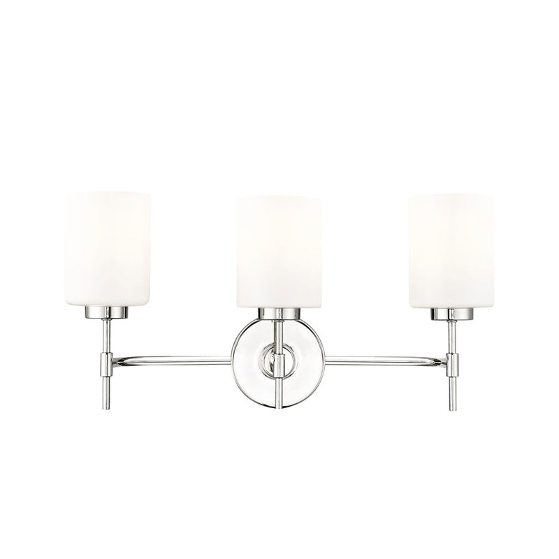 Millennium Lighting Keylee 3Lt 22" Vanity, Nickel/Glossy Opal White