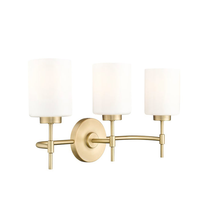 Millennium Lighting Keylee 3Lt 22" Vanity, Brass/Glossy Opal White - 19603-VB