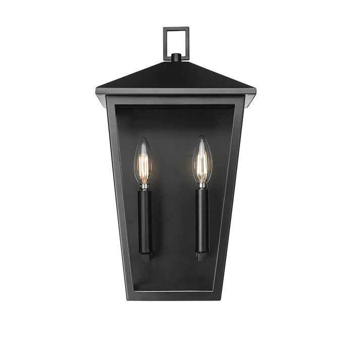 Millennium Lighting Munger 2Lt 17" Outdoor Wall Sconce, Black/Clear