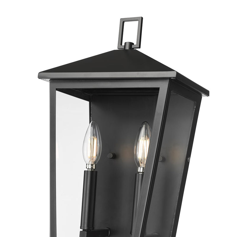 Millennium Lighting Munger 2Lt 17" Outdoor Wall Sconce, Black/Clear
