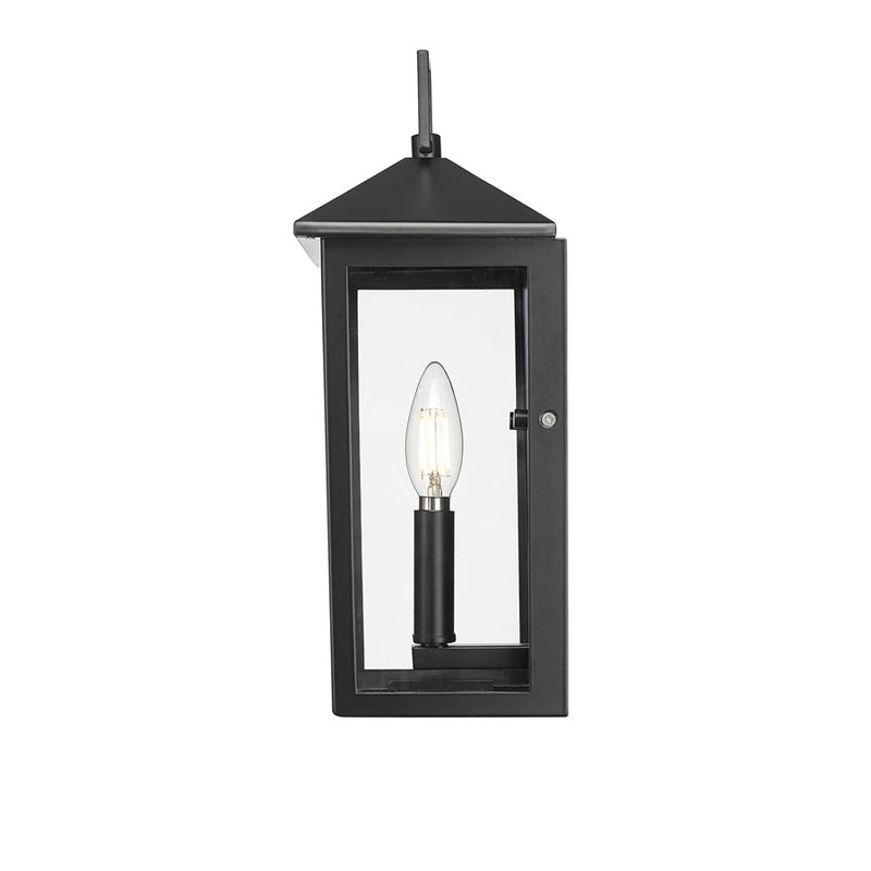 Millennium Lighting Munger 1Lt 14" Outdoor Wall Sconce, Black/Clear