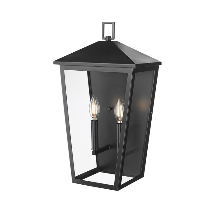 Millennium Lighting Munger 2Lt 20" Outdoor Wall Sconce, Black/Clear - 198102-PBK