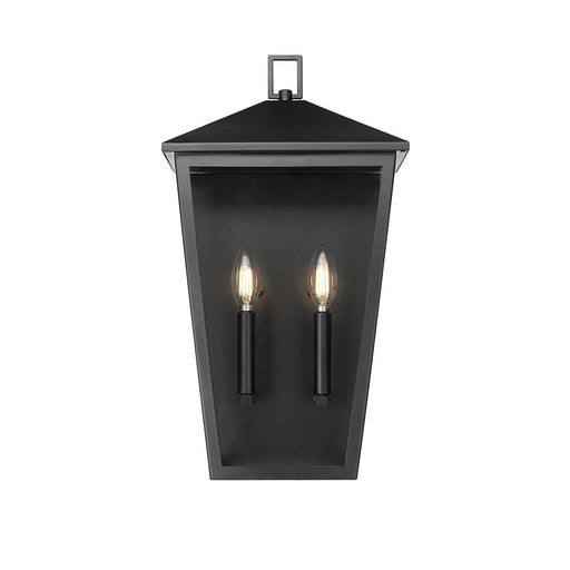 Millennium Lighting Munger 2Lt 20" Outdoor Wall Sconce, Black/Clear