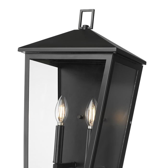 Millennium Lighting Munger 2Lt 20" Outdoor Wall Sconce, Black/Clear