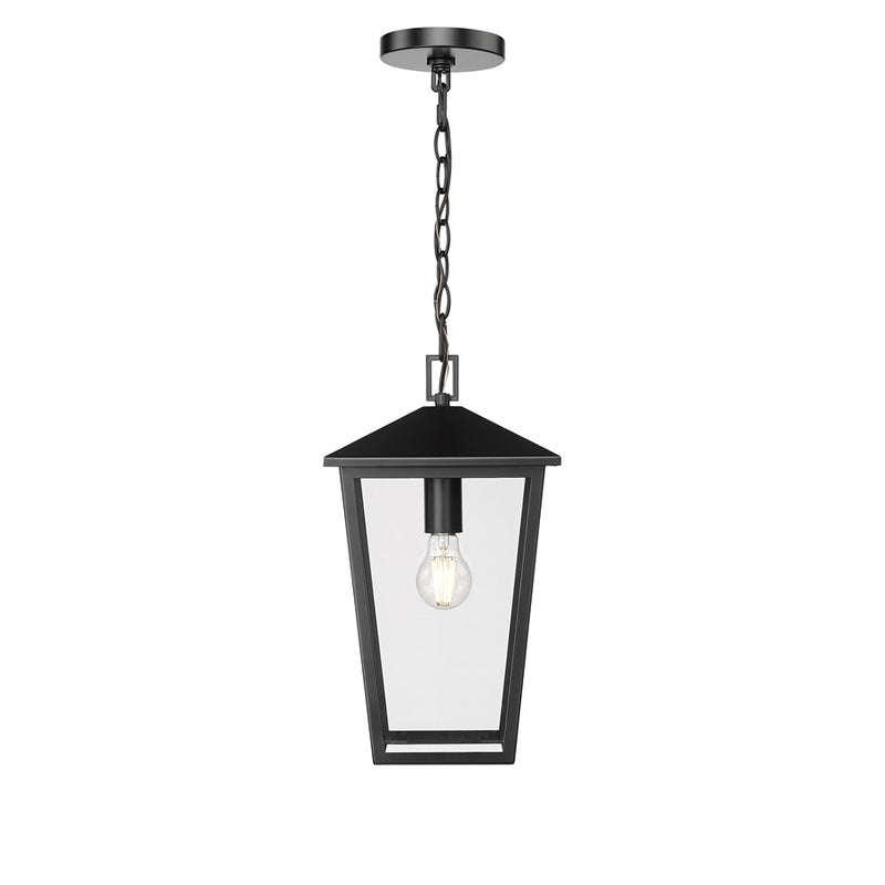 Millennium Munger 1Lt 9" Outdoor Hanging Pendant, Black/Clear