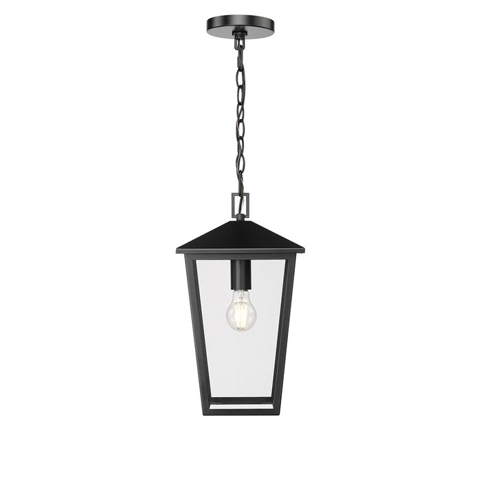Millennium Munger 1Lt 9" Outdoor Hanging Pendant, Black/Clear