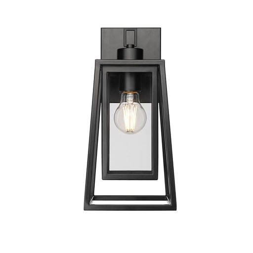 Millennium Lighting Denzell 1Lt 14" Outdoor Sconce, Black/Clear