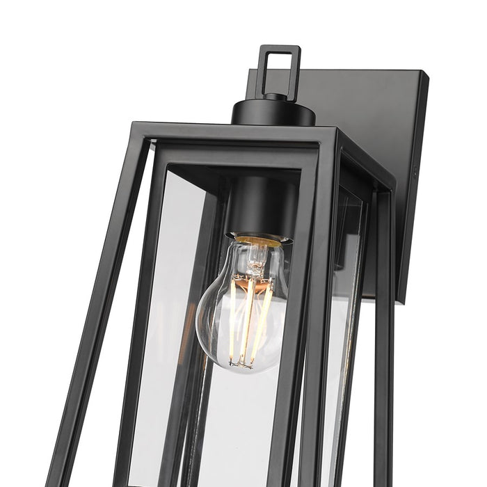 Millennium Lighting Denzell 1Lt 14" Outdoor Sconce, Black/Clear