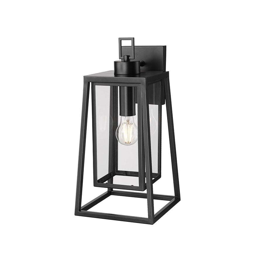 Millennium Lighting Denzell 1Lt 17" Outdoor Sconce, Black/Clear - 198501-PBK