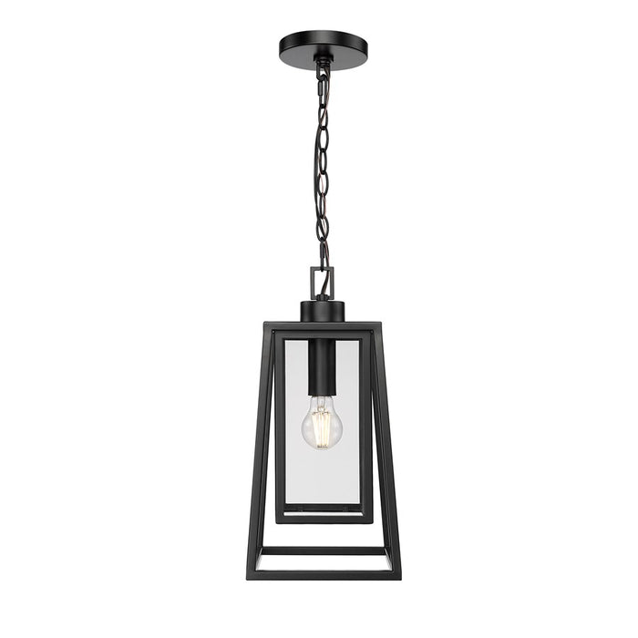 Millennium Denzell 1Lt 8" Outdoor Hanging Lantern, Black/Clear