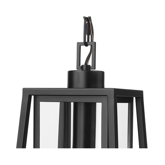 Millennium Denzell 1Lt 8" Outdoor Hanging Lantern, Black/Clear