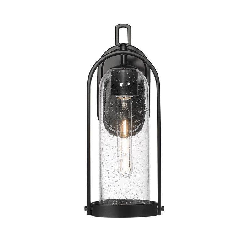 Millennium Lighting Luxio 1Lt 15" Outdoor Wall Sconce, Black/Clear