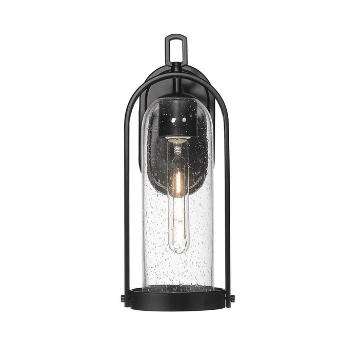 Millennium Lighting Luxio 1Lt 15" Outdoor Wall Sconce, Black/Clear
