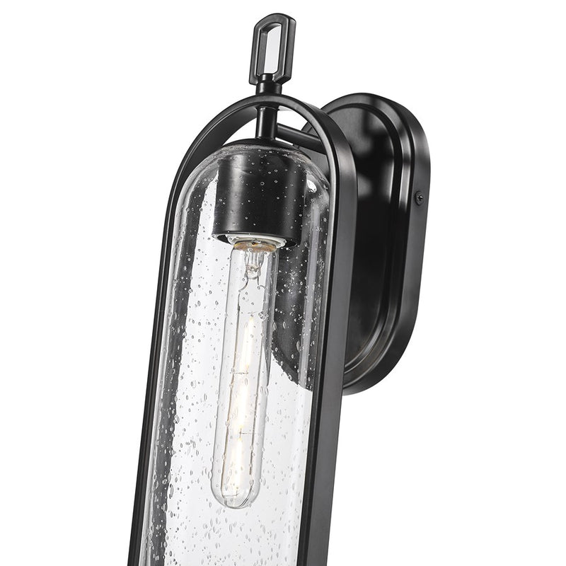 Millennium Lighting Luxio 1Lt 15" Outdoor Wall Sconce, Black/Clear