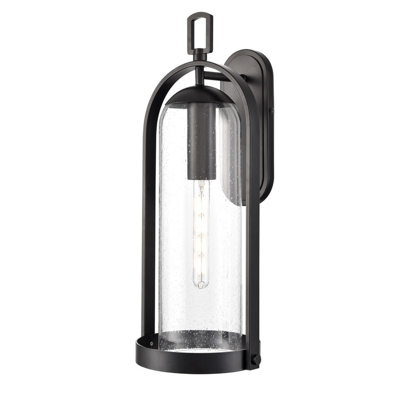 Millennium Lighting Luxio 1Lt 25" Outdoor Wall Sconce, Black/Clear - 199701-PBK