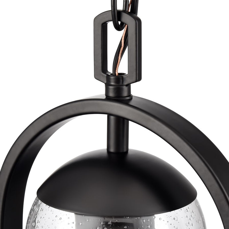 Millennium Lighting Luxio 1Lt 8" Outdoor Hanging Lantern, Black