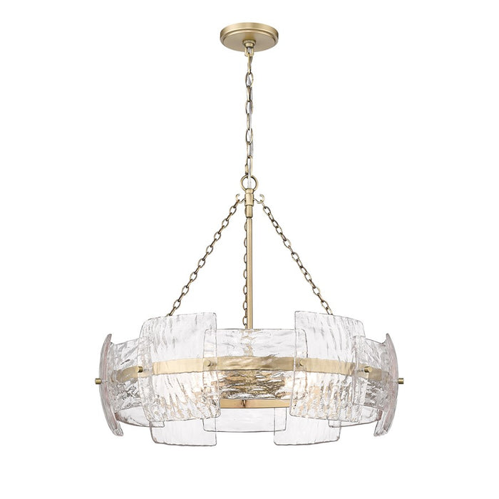 Millennium Sinclara 4Lt 25" Pendant, Brass/Clear Corrugated Pattern - 199904-VB