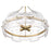 Millennium Sinclara 4Lt 25" Pendant, Brass/Clear Corrugated Pattern