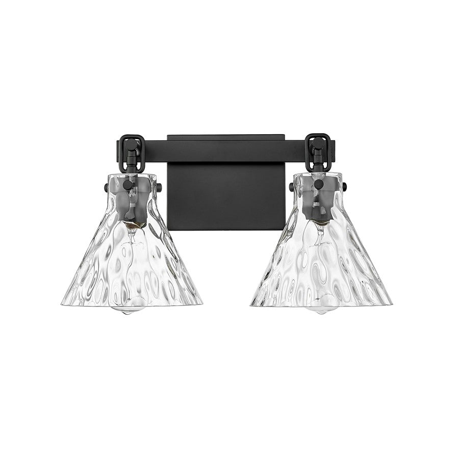 Millennium Lighting Barlon 2Lt Vanity, Black/Clear - 20002-MB
