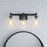 Millennium Lighting Barlon 3Lt Vanity, Black/Clear