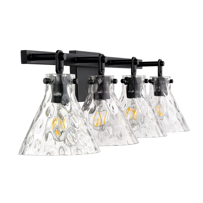 Millennium Lighting Barlon 34.75" 4Lt Vanity, Matte Black/Clear Water