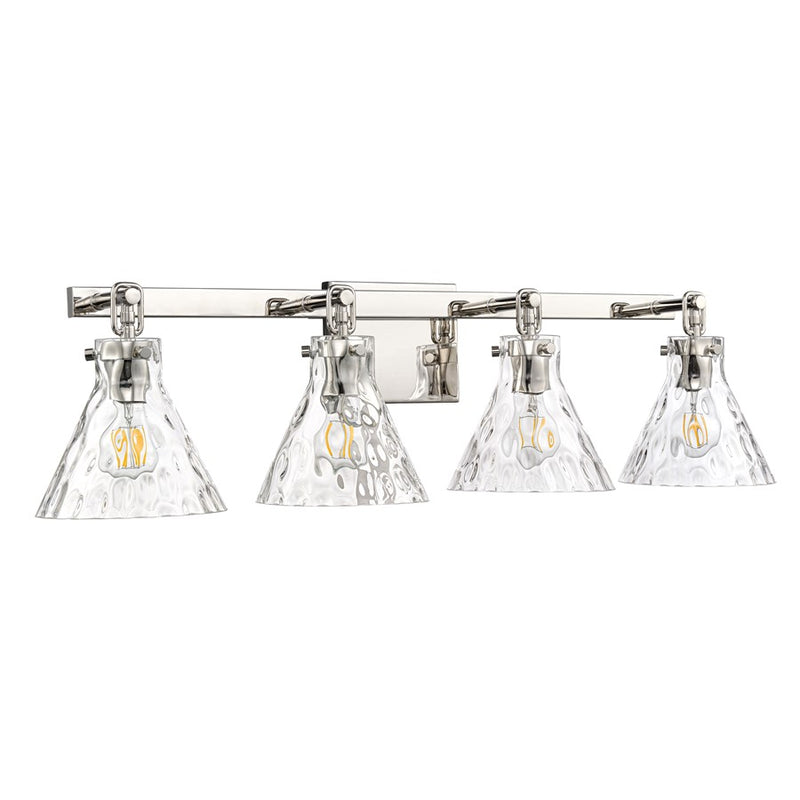 Millennium Lighting Barlon 34.75" 4Lt Vanity, Nickel/Clear Water - 20004-PN