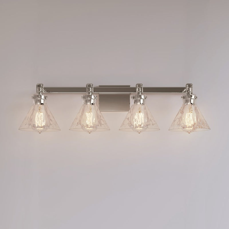 Millennium Lighting Barlon 34.75" 4Lt Vanity, Nickel/Clear Water