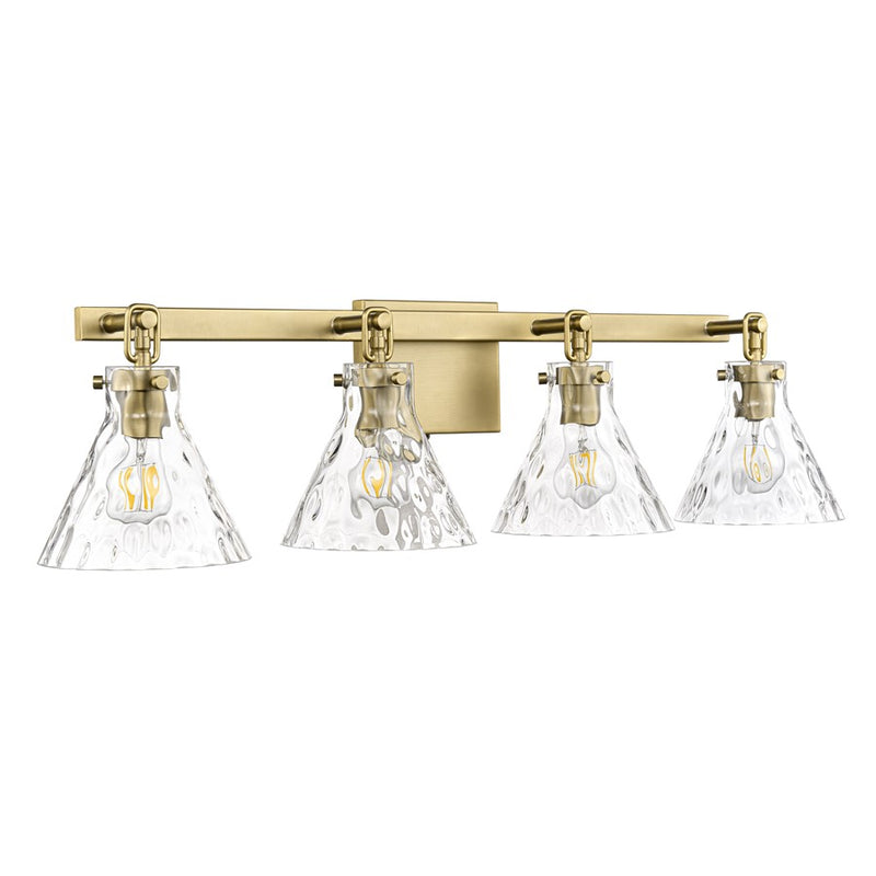 Millennium Barlon 34.75" 4Lt Vanity, Vintage Brass/Clear Water - 20004-VB