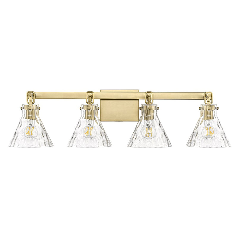 Millennium Barlon 34.75" 4Lt Vanity, Vintage Brass/Clear Water