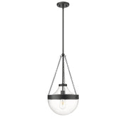 Millennium Lighting Clarra 1Lt Pendant, Black/Clear - 20101-MB