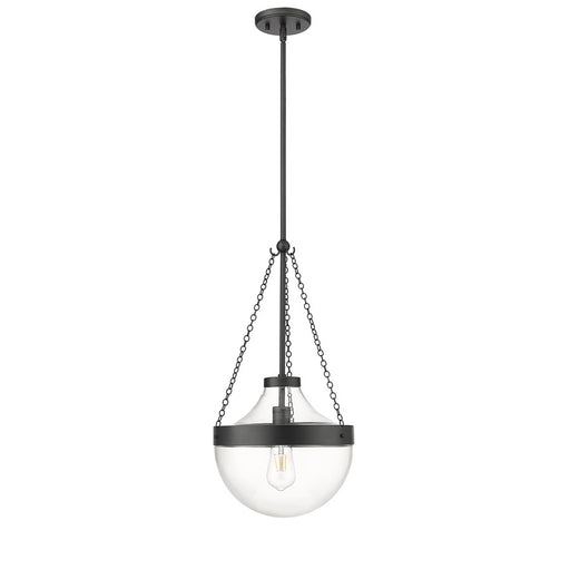 Millennium Lighting Clarra 1Lt Pendant, Black/Clear - 20101-MB