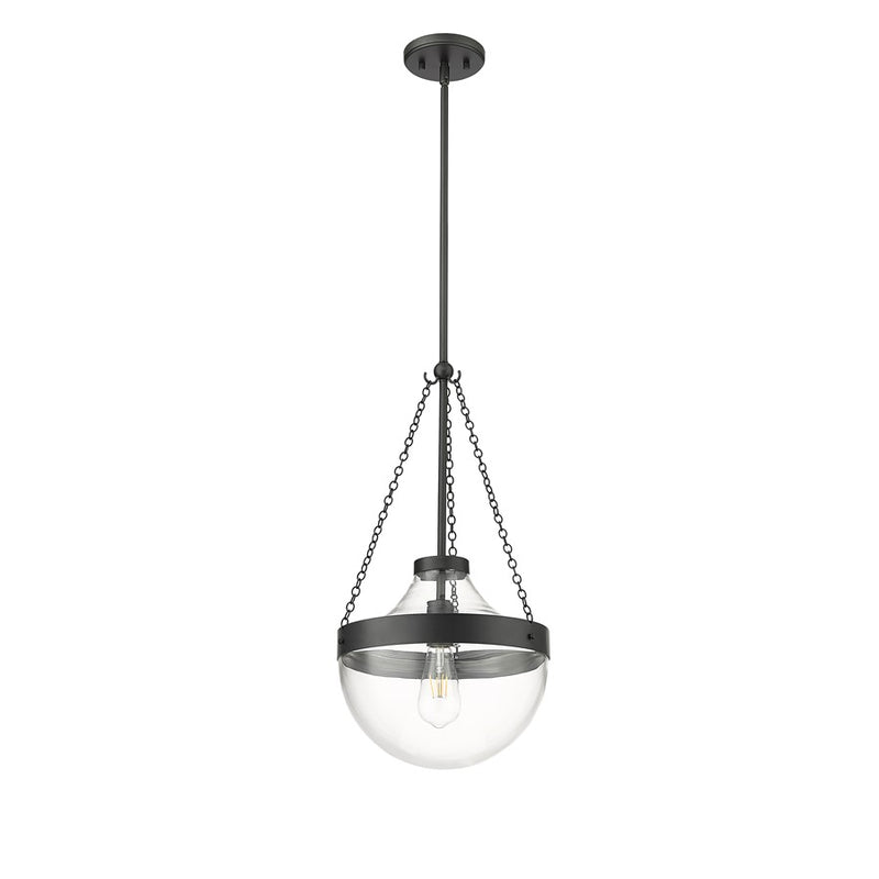 Millennium Lighting Clarra 1Lt Pendant, Black/Clear