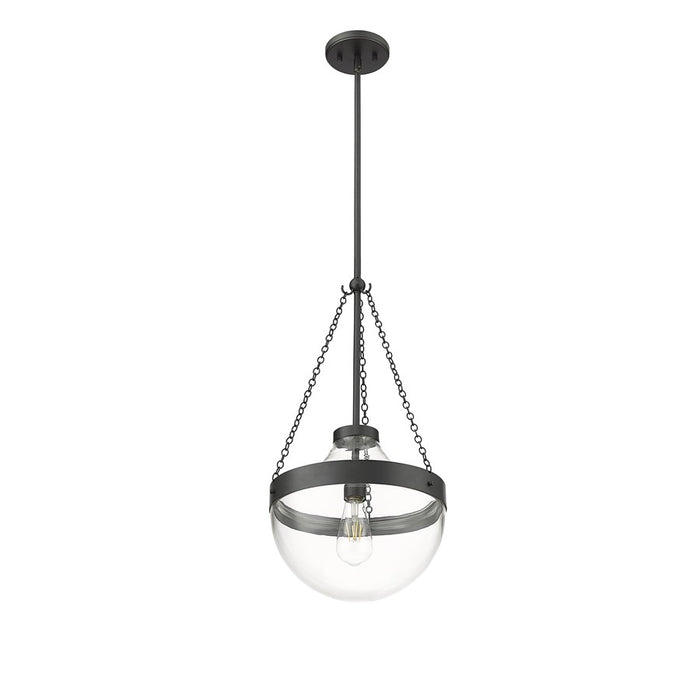 Millennium Lighting Clarra 1Lt Pendant, Black/Clear