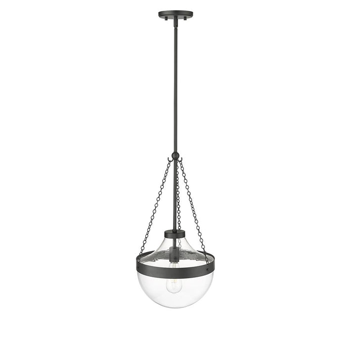 Millennium Lighting Clarra 1Lt Pendant, Black/Clear