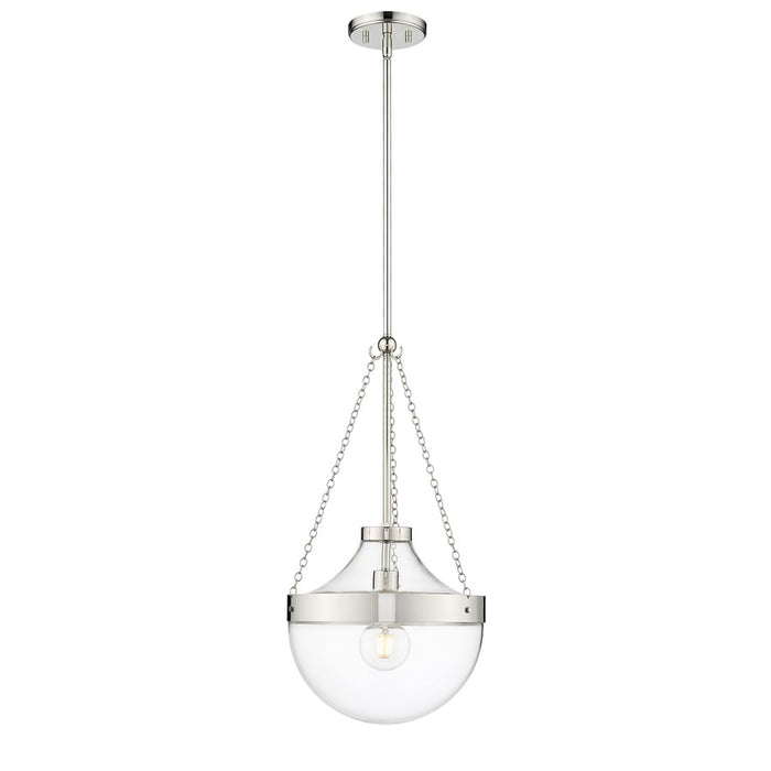 Millennium Lighting Clarra 1Lt Pendant, Polished Nickel - 20101-PN