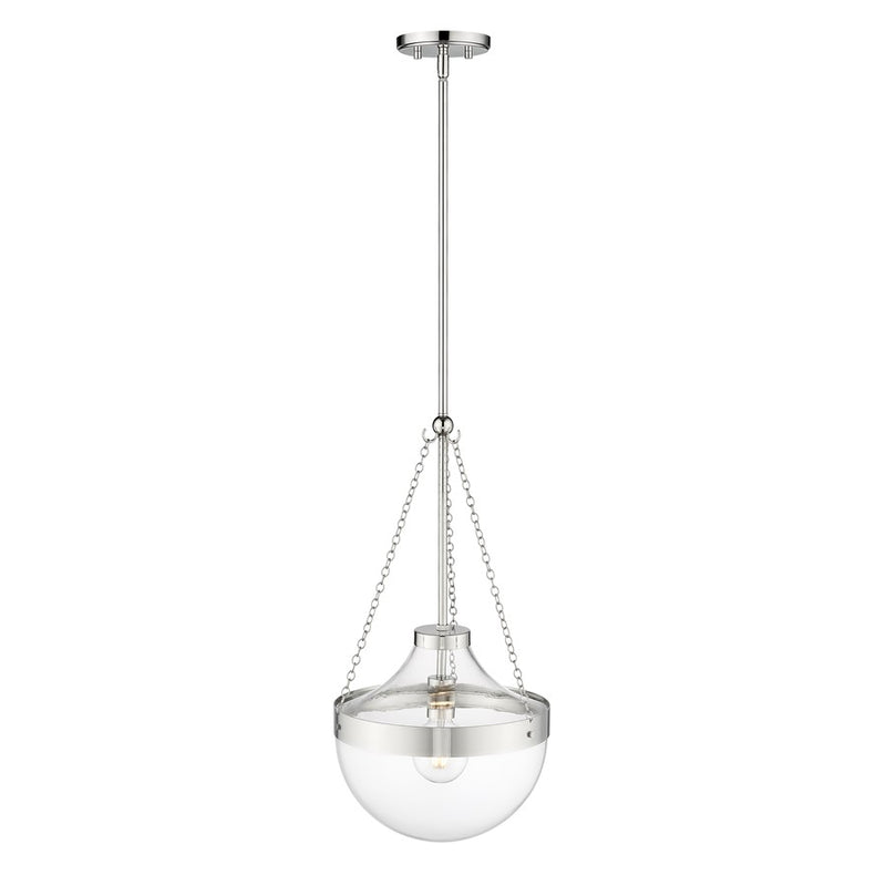 Millennium Lighting Clarra 1Lt Pendant, Polished Nickel