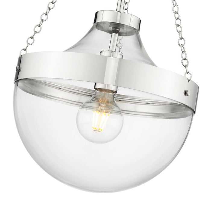 Millennium Lighting Clarra 1Lt Pendant, Polished Nickel