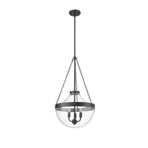 Millennium Lighting Clarra 3Lt Pendant, Black/Clear