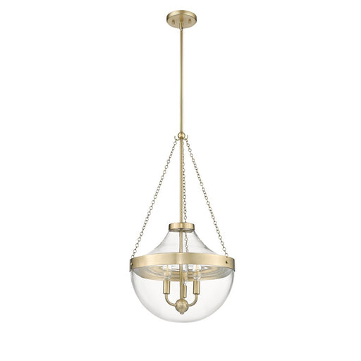 Millennium Lighting Clarra 3Lt Pendant, Modern Gold/Clear