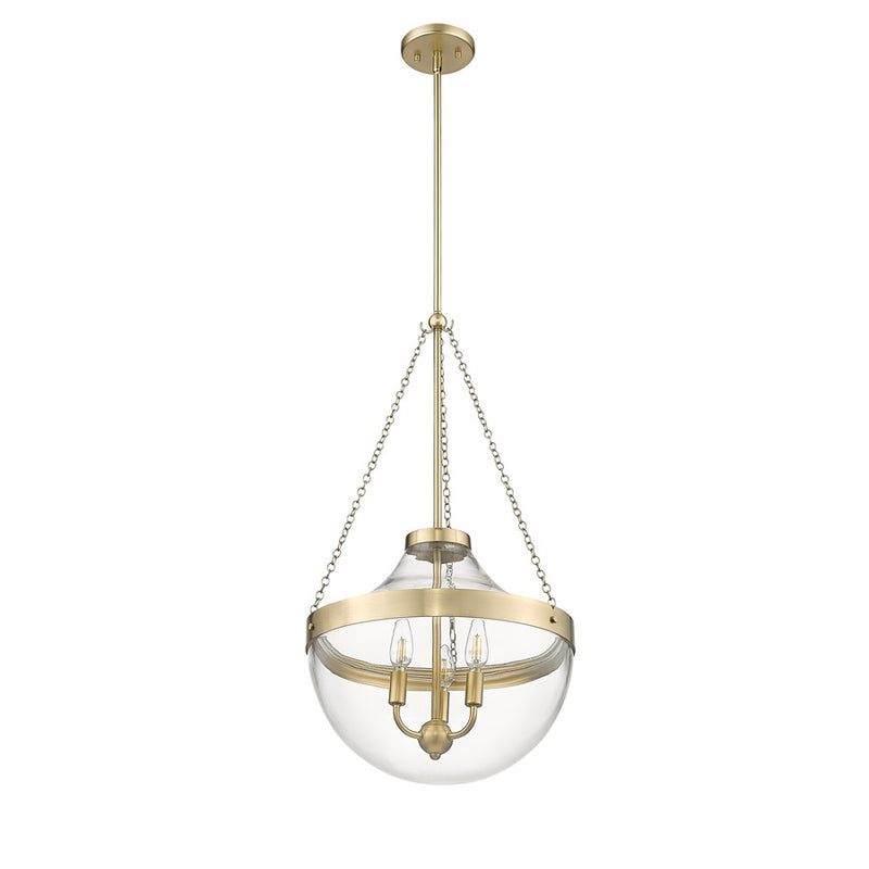 Millennium Lighting Clarra 3Lt Pendant, Modern Gold/Clear